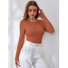 image:imageANRABESS Womens Long Sleeve Cable Knit Sweater Jumper Crewneck Pullover Soft Dressy Casual Tops Cute 2025 Fall Trendy OutfitsRust