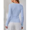 image:imageANRABESS Womens Long Sleeve Cable Knit Sweater Jumper Crewneck Pullover Soft Dressy Casual Tops Cute 2025 Fall Trendy OutfitsSky Blue