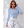image:imageANRABESS Womens Long Sleeve Cable Knit Sweater Jumper Crewneck Pullover Soft Dressy Casual Tops Cute 2025 Fall Trendy OutfitsSky Blue