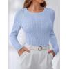 image:imageANRABESS Womens Long Sleeve Cable Knit Sweater Jumper Crewneck Pullover Soft Dressy Casual Tops Cute 2025 Fall Trendy OutfitsSky Blue