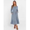 image:imageANRABESS Womens Long Sleeve Midi Dress Spring Rib Knit Crew Neck A Line Soft Flowy Swing Dresses with Pocket Casual TrendyBlue