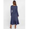 image:imageANRABESS Womens Long Sleeve Midi Dress Spring Rib Knit Crew Neck A Line Soft Flowy Swing Dresses with Pocket Casual TrendyNavy Blue