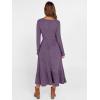 image:imageANRABESS Womens Long Sleeve Midi Dress Spring Rib Knit Crew Neck A Line Soft Flowy Swing Dresses with Pocket Casual TrendyPurple