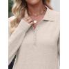 image:imageANRABESS Womens Long Sleeve Polo Sweaters Knit Button Shirt Lightweight Dressy Casual Basic Pullover Tops 2026 Fall FashionAlmond