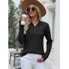 image:imageANRABESS Womens Long Sleeve Polo Sweaters Knit Button Shirt Lightweight Dressy Casual Basic Pullover Tops 2026 Fall FashionBlack