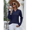 image:imageANRABESS Womens Long Sleeve Polo Sweaters Knit Button Shirt Lightweight Dressy Casual Basic Pullover Tops 2026 Fall FashionNavy Blue