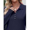 image:imageANRABESS Womens Long Sleeve Polo Sweaters Knit Button Shirt Lightweight Dressy Casual Basic Pullover Tops 2026 Fall FashionNavy Blue