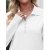 image:imageANRABESS Womens Long Sleeve Polo Sweaters Knit Button Shirt Lightweight Dressy Casual Basic Pullover Tops 2026 Fall FashionWhite