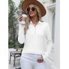 image:imageANRABESS Womens Long Sleeve Polo Sweaters Knit Button Shirt Lightweight Dressy Casual Basic Pullover Tops 2026 Fall FashionWhite