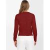image:imageANRABESS Womens Long Sleeve Sweaters Cropped Crew Neck Business Casual Light Weight Sweater Tops Fall Fashion Clothes 2025Brick Red