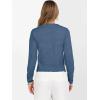 image:imageANRABESS Womens Long Sleeve Sweaters Cropped Crew Neck Business Casual Light Weight Sweater Tops Fall Fashion Clothes 2025Deep Blue