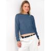image:imageANRABESS Womens Long Sleeve Sweaters Cropped Crew Neck Business Casual Light Weight Sweater Tops Fall Fashion Clothes 2025Deep Blue