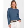 image:imageANRABESS Womens Long Sleeve Sweaters Cropped Crew Neck Business Casual Light Weight Sweater Tops Fall Fashion Clothes 2025Deep Blue