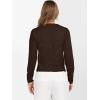 image:imageANRABESS Womens Long Sleeve Sweaters Cropped Crew Neck Business Casual Light Weight Sweater Tops Fall Fashion Clothes 2025Deep Coffee