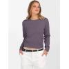 image:imageANRABESS Womens Long Sleeve Sweaters Cropped Crew Neck Business Casual Light Weight Sweater Tops Fall Fashion Clothes 2025Deep Purple