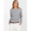 image:imageANRABESS Womens Long Sleeve Sweaters Cropped Crew Neck Business Casual Light Weight Sweater Tops Fall Fashion Clothes 2025Grey