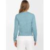 image:imageANRABESS Womens Long Sleeve Sweaters Cropped Crew Neck Business Casual Light Weight Sweater Tops Fall Fashion Clothes 2025Light Blue