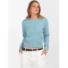 image:imageANRABESS Womens Long Sleeve Sweaters Cropped Crew Neck Business Casual Light Weight Sweater Tops Fall Fashion Clothes 2025Light Blue