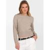 image:imageANRABESS Womens Long Sleeve Sweaters Cropped Crew Neck Business Casual Light Weight Sweater Tops Fall Fashion Clothes 2025Tan