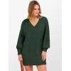 image:imageANRABESS Womens Long Sleeve V Neck Oversized Cable Knit Mini Sweater Dresses 2025 Winter Fall Trendy Pullover Tunic OutfitsDeep Green