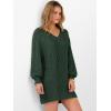 image:imageANRABESS Womens Long Sleeve V Neck Oversized Cable Knit Mini Sweater Dresses 2025 Winter Fall Trendy Pullover Tunic OutfitsDeep Green