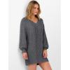 image:imageANRABESS Womens Long Sleeve V Neck Oversized Cable Knit Mini Sweater Dresses 2025 Winter Fall Trendy Pullover Tunic OutfitsDeep Grey