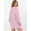image:imageANRABESS Womens Long Sleeve V Neck Oversized Cable Knit Mini Sweater Dresses 2025 Winter Fall Trendy Pullover Tunic OutfitsPink