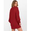 image:imageANRABESS Womens Long Sleeve V Neck Oversized Cable Knit Mini Sweater Dresses 2025 Winter Fall Trendy Pullover Tunic OutfitsRed