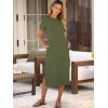image:imageANRABESS Womens Midi DressSummer Long Tshirts DressesShort Sleeve Split StripeComfy Travel Beach Vacation Casual WearArmy Green
