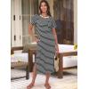 image:imageANRABESS Womens Midi DressSummer Long Tshirts DressesShort Sleeve Split StripeComfy Travel Beach Vacation Casual WearBlack White Stripe