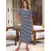 image:imageANRABESS Womens Midi DressSummer Long Tshirts DressesShort Sleeve Split StripeComfy Travel Beach Vacation Casual WearBlue White Stripe