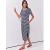 image:imageANRABESS Womens Midi DressSummer Long Tshirts DressesShort Sleeve Split StripeComfy Travel Beach Vacation Casual WearBlue White Stripe
