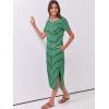 image:imageANRABESS Womens Midi DressSummer Long Tshirts DressesShort Sleeve Split StripeComfy Travel Beach Vacation Casual WearGreen White Stripe