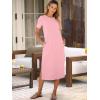 image:imageANRABESS Womens Midi DressSummer Long Tshirts DressesShort Sleeve Split StripeComfy Travel Beach Vacation Casual WearPink