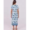 image:imageANRABESS Womens Midi DressSummer Long Tshirts DressesShort Sleeve Split StripeComfy Travel Beach Vacation Casual WearWhite Blue Floral