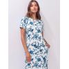 image:imageANRABESS Womens Midi DressSummer Long Tshirts DressesShort Sleeve Split StripeComfy Travel Beach Vacation Casual WearWhite Blue Floral