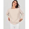 image:imageANRABESS Womens Oversized Batwing Long Sleeve Ribbed Knit Sweaters 2025 Fall OutfitsAlmond