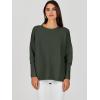 image:imageANRABESS Womens Oversized Batwing Long Sleeve Ribbed Knit Sweaters 2025 Fall OutfitsArmy Green