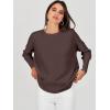 image:imageANRABESS Womens Oversized Batwing Long Sleeve Ribbed Knit Sweaters 2025 Fall OutfitsCoffee