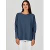 image:imageANRABESS Womens Oversized Batwing Long Sleeve Ribbed Knit Sweaters 2025 Fall OutfitsDusty Blue
