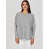 image:imageANRABESS Womens Oversized Batwing Long Sleeve Ribbed Knit Sweaters 2025 Fall OutfitsGray