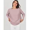 image:imageANRABESS Womens Oversized Batwing Long Sleeve Ribbed Knit Sweaters 2025 Fall OutfitsPink