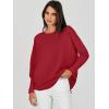 image:imageANRABESS Womens Oversized Batwing Long Sleeve Ribbed Knit Sweaters 2025 Fall OutfitsRed
