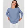 image:imageANRABESS Womens Oversized Batwing Long Sleeve Ribbed Knit Sweaters 2025 Fall OutfitsSmoky Blue