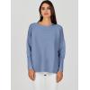 image:imageANRABESS Womens Oversized Batwing Long Sleeve Ribbed Knit Sweaters 2025 Fall OutfitsSmoky Blue