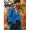 image:imageANRABESS Womens Oversized Casual Loose Slouchy Scoop V Neck Batwing Long Sleeve Knit 2025 Fall Pullover SweatersAzure