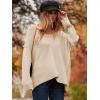 image:imageANRABESS Womens Oversized Casual Loose Slouchy Scoop V Neck Batwing Long Sleeve Knit 2025 Fall Pullover SweatersBeige