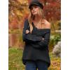 image:imageANRABESS Womens Oversized Casual Loose Slouchy Scoop V Neck Batwing Long Sleeve Knit 2025 Fall Pullover SweatersBlack