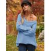 image:imageANRABESS Womens Oversized Casual Loose Slouchy Scoop V Neck Batwing Long Sleeve Knit 2025 Fall Pullover SweatersBlue
