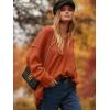 image:imageANRABESS Womens Oversized Casual Loose Slouchy Scoop V Neck Batwing Long Sleeve Knit 2025 Fall Pullover SweatersBrick
